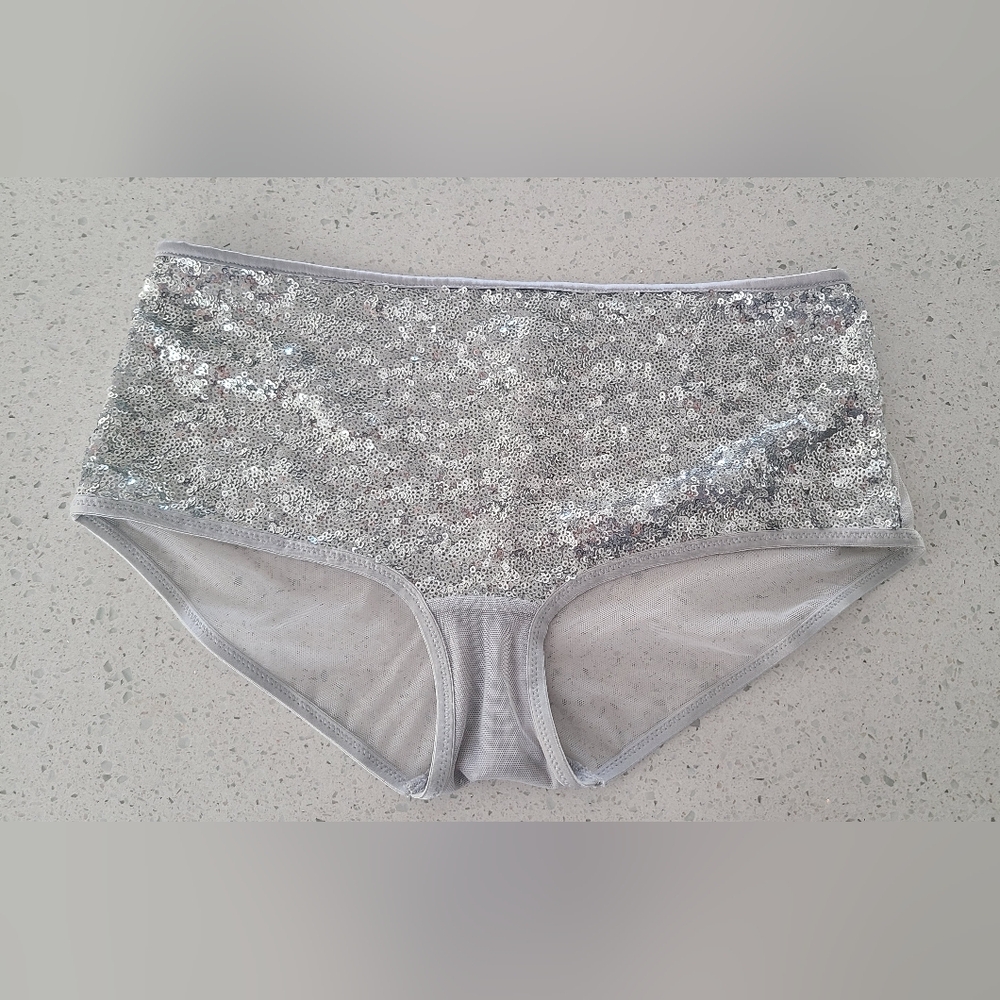 Victoria's Secret Silver Sequin panty Size Small NWT